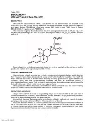 Decadron® (Dexamethasone Tablets, Usp)