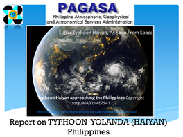 Typhoon Haiyan, As Seen from Space