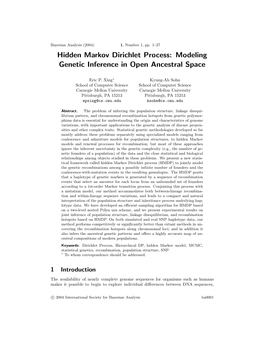 Hidden Markov Dirichlet Process: Modeling Genetic Inference in Open Ancestral Space