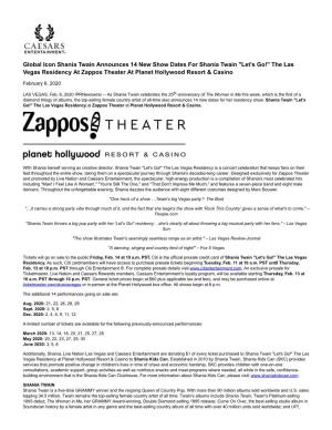 The Las Vegas Residency at Zappos Theater at Planet Hollywood Resort & Casino