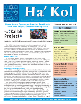 Heska Amuna Synagogue Awarded Two Grants: the Kallah Project