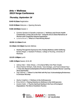 Arts + Wellness 2019 Verge Conference