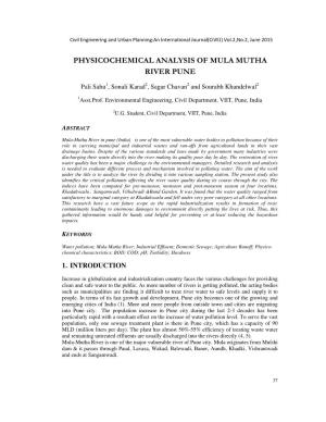 Physicochemical Analysis of Mula Mutha River Pune