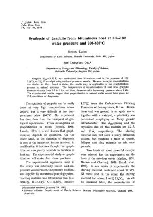 Synthesis of Graphite from Bituminous Coal at 0.5-2 Kb Water Pressure and 300-600°C