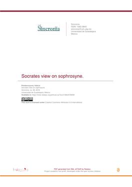 Socrates View on Sophrosyne