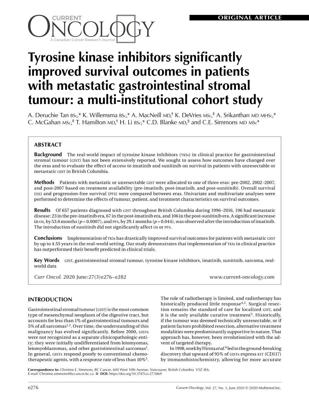 Tyrosine Kinase Inhibitors Significantly Improved Survival Outcomes in Patients with Metastatic Gastrointestinal Stromal Tumour: a Multi-Institutional Cohort Study