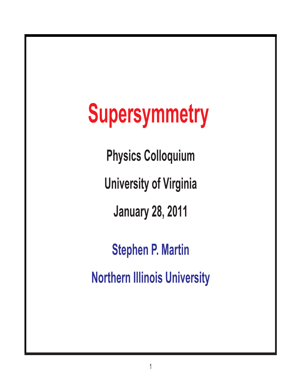 Supersymmetry