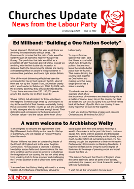 Ed Miliband: “Building a One Nation Society”
