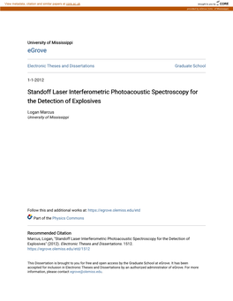 Standoff Laser Interferometric Photoacoustic Spectroscopy for the Detection of Explosives