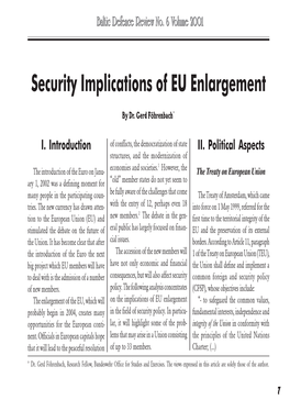 Security Implications of EU Enlargement