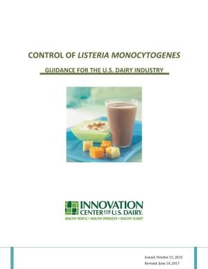 Control of Listeria Monocytogenes