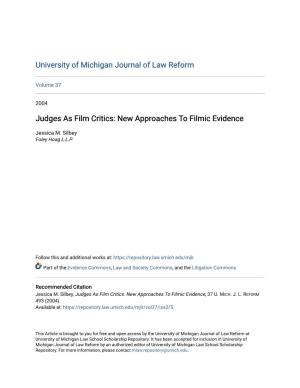 Judges As Film Critics: New Approaches to Filmic Evidence