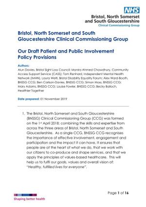 Bristol, North Somerset and South Gloucestershire Clinical Commissioning Group