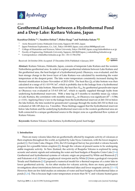 Geothermal Linkage Between a Hydrothermal Pond and a Deep Lake: Kuttara Volcano, Japan