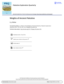 Weights of Ancient Palestine