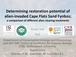 Cape Flats Sand Fynbos; a Comparison of Different Alien Clearing Treatments