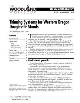 Thinning Systems for Western Oregon Douglas-Fir Stands