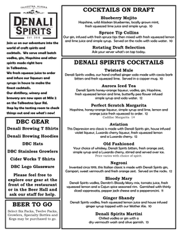 Dbc Gear Cocktails on Draft Denali Spirits Cocktails