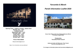 Parish Information Leaflet 2020