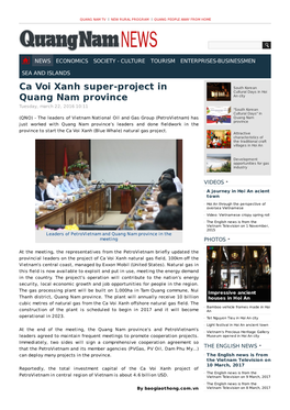 Ca Voi Xanh Super-Project in Quang Nam Province