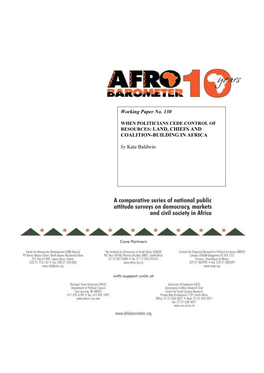 Working Paper No. 130 RESOURCES: LAND, CHIEFS and COALITION-BUILDING in AFRICA by Kate Baldwin
