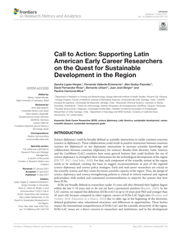 Supporting Latin American Early Career Researchers on the Quest for Sustainable Development in the Region