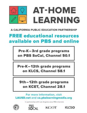 FREE Educational Resources Available on PBS and Online