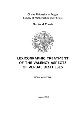 Lexicographic Treatment of the Valency Aspects of Verbal Diatheses