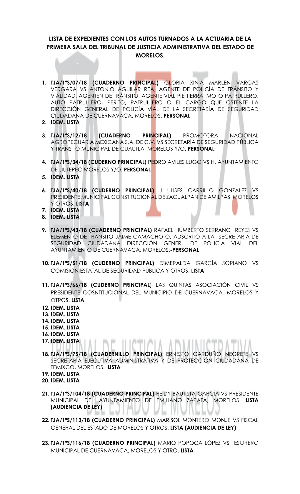 Lista 10/10/18