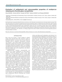 Evaluation of Antibacterial and Cytocompatible Properties Of