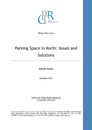 Parking Space in Kochi Issues and Solutions-Zeenab