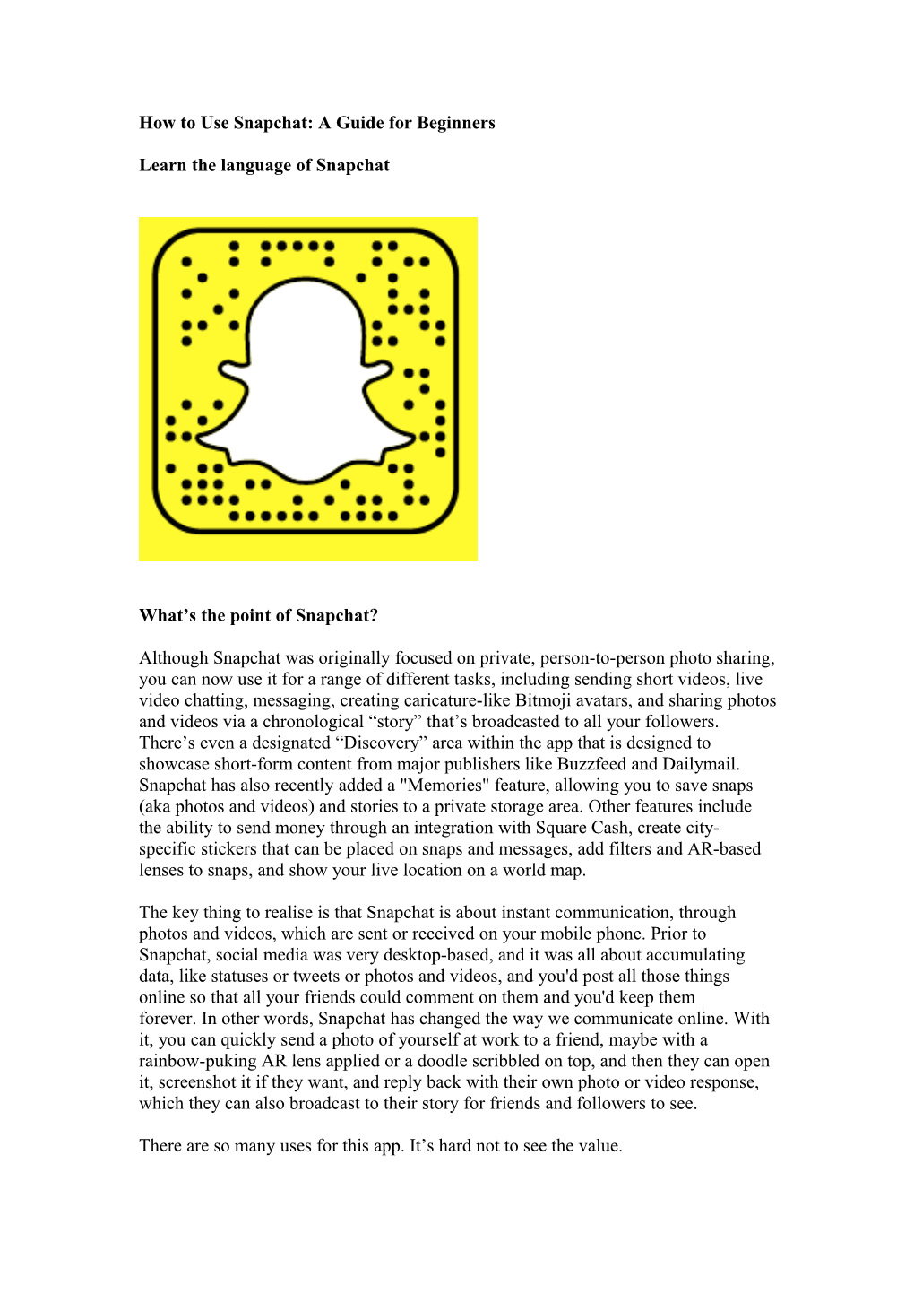 How to Use Snapchat: a Guide for Beginners