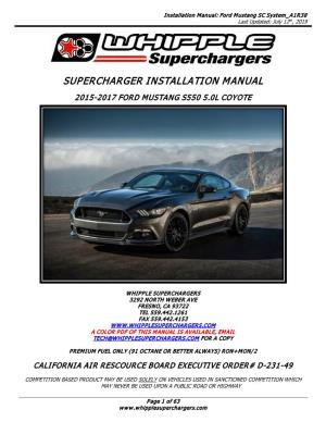 Supercharger Installation Manual
