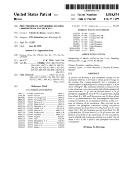 United States Patent (19) 11 Patent Number: 5,868,874 Rossio (45) Date of Patent: Feb
