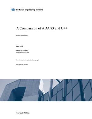 A Comparison of ADA 83 and C++
