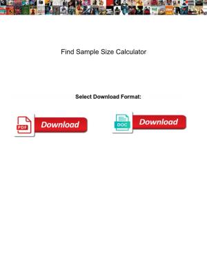Find Sample Size Calculator