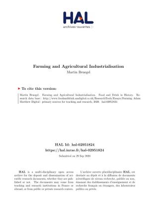 Farming and Agricultural Industrialisation Martin Bruegel