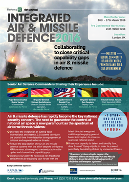 Integrated Air & Missile Defence2016