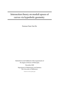 Intersection Theory on Moduli Spaces of Curves Via Hyperbolic Geometry