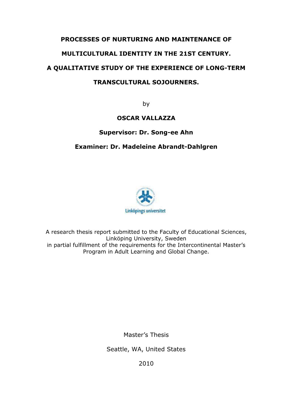 Thesis Report