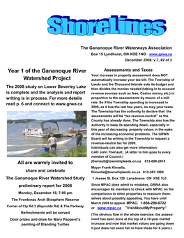 Year 1 of the Gananoque River Watershed Project