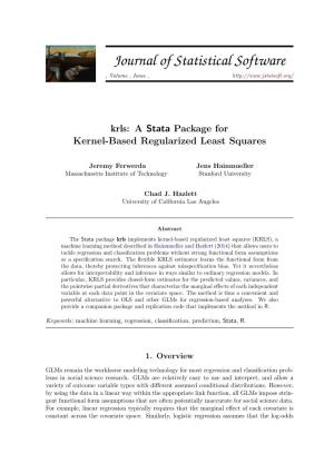 Krls: a Stata Package for Kernel-Based Regularized Least