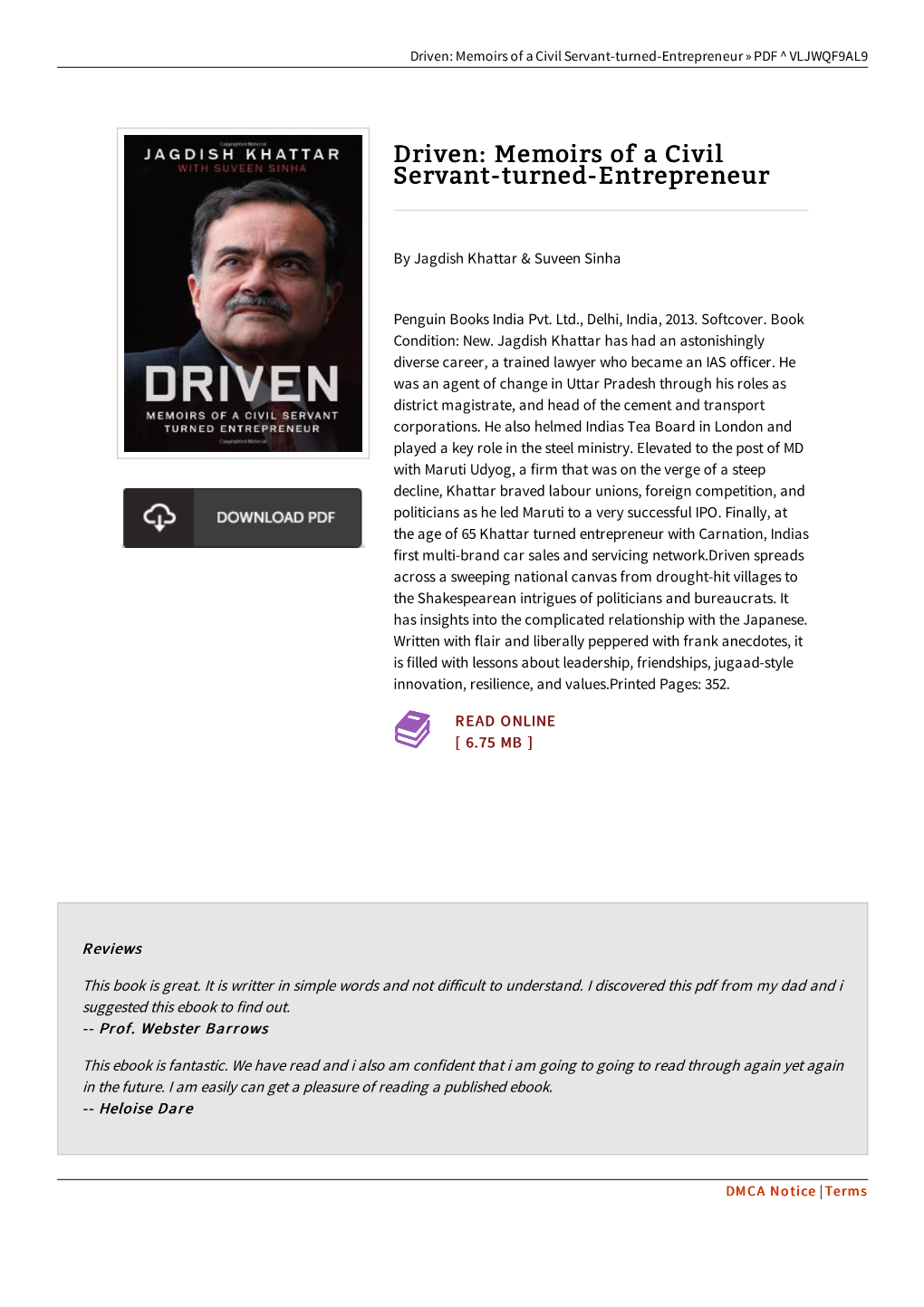 PDF Driven: Memoirs of a Civil Servant-Turned-Entrepreneur « Read