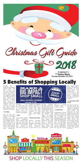 The Eunice News Thursday, November 22, 2018 5 Benefits of Shopping Locally Looking for 5 Can Charge Higher Benefits of Shopping Prices