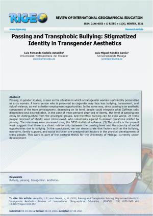 Passing and Transphobic Bullying: Stigmatized Identity in Transgender Aesthetics
