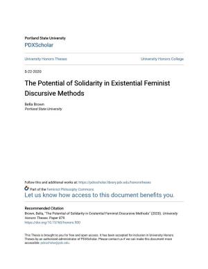 The Potential of Solidarity in Existential Feminist Discursive Methods