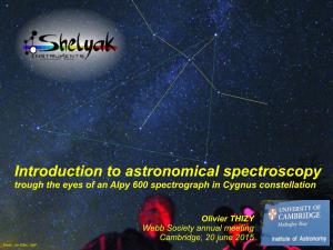 Introduction to Astronomical Spectroscopy Trough the Eyes of an Alpy 600 Spectrograph in Cygnus Constellation