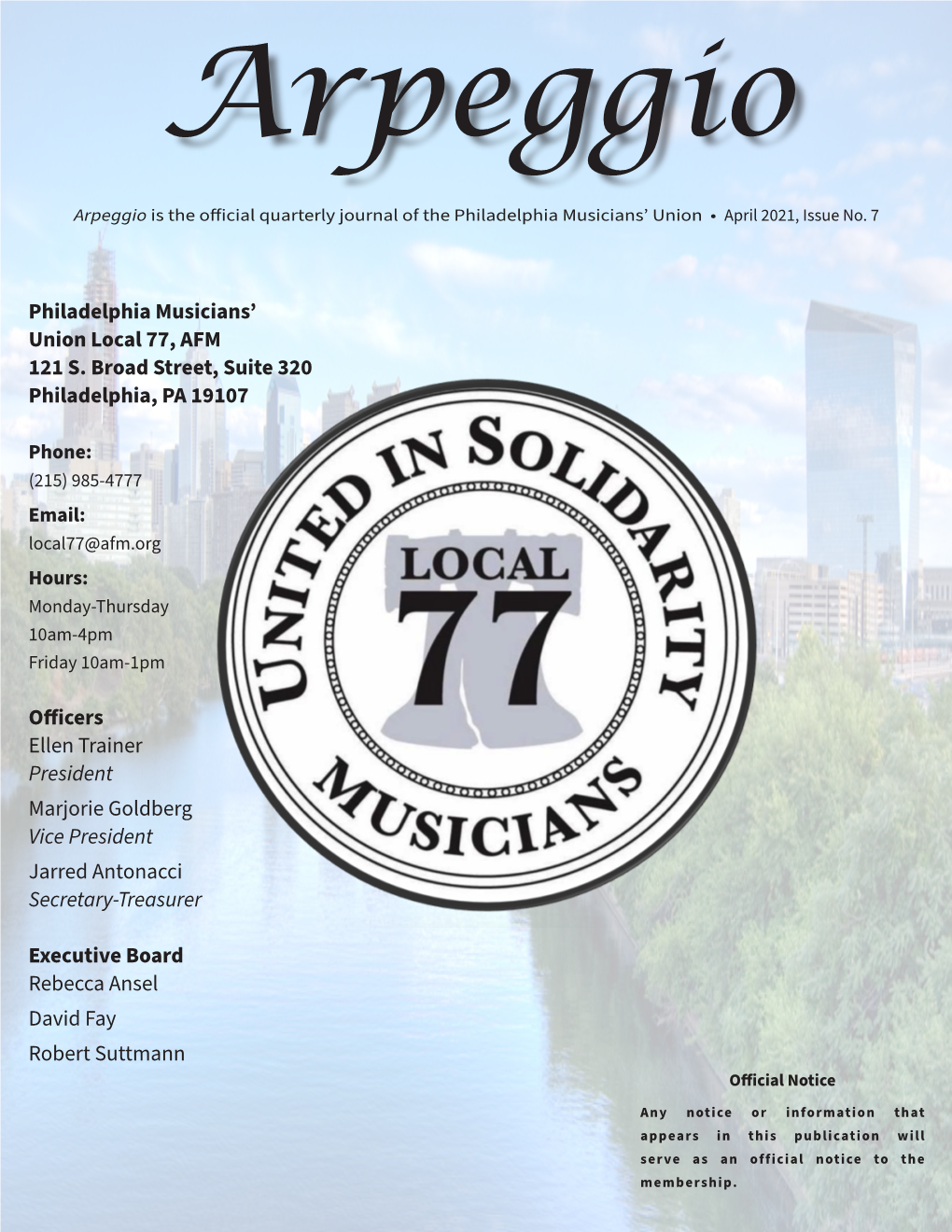 Philadelphia Musicians' Union Local 77, AFM 121 S. Broad Street, Suite