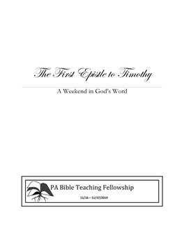 The First Epistle to Timothy