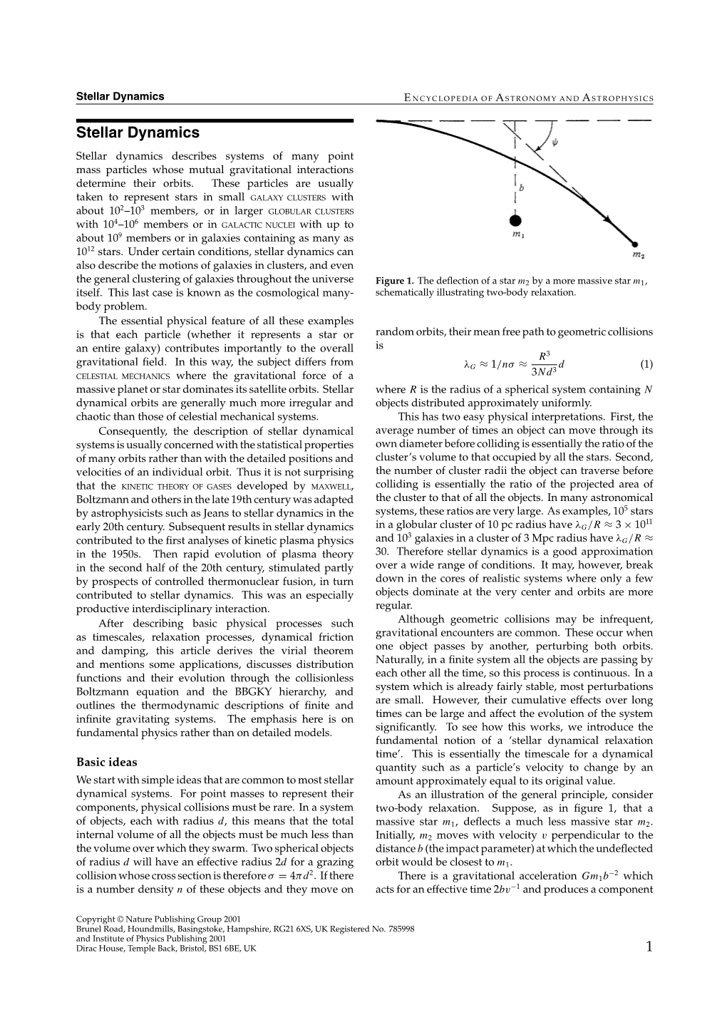 Stellar Dynamics E NCYCLOPEDIA of a STRONOMY and a STROPHYSICS